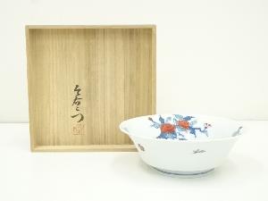 今泉今右衛門造　錦花絵菓子器（共箱）